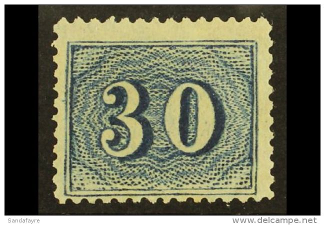 1866 30r Blue Perf 13&frac12;, Scott 45 (SG 40), Very Fine Lightly Hinged Mint. A Beauty! For More Images, Please... - Andere & Zonder Classificatie