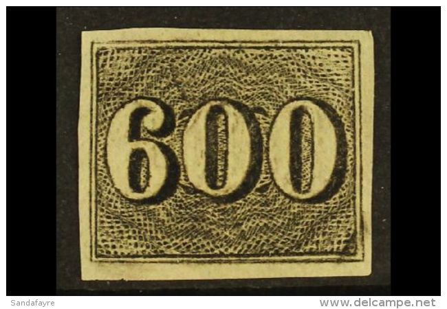 1850 600r Black, Scott 28 (SG 24B), Very Fine Unused (no Gum). A Lovely Example. For More Images, Please Visit... - Autres & Non Classés