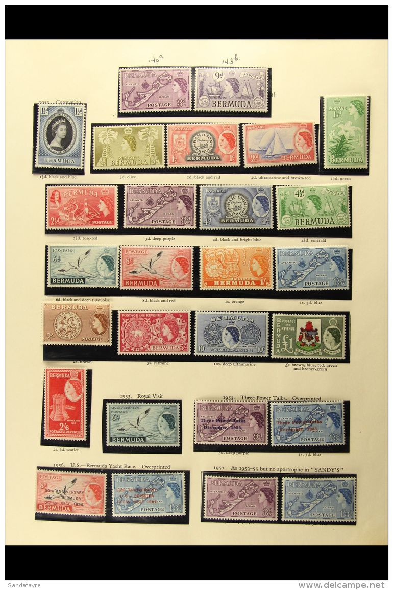 1953-77 SUPERB MINT COLLECTION On Printed Album Pages, Includes 1953-62 Complete Definitive Set, Then Everything... - Bermuda