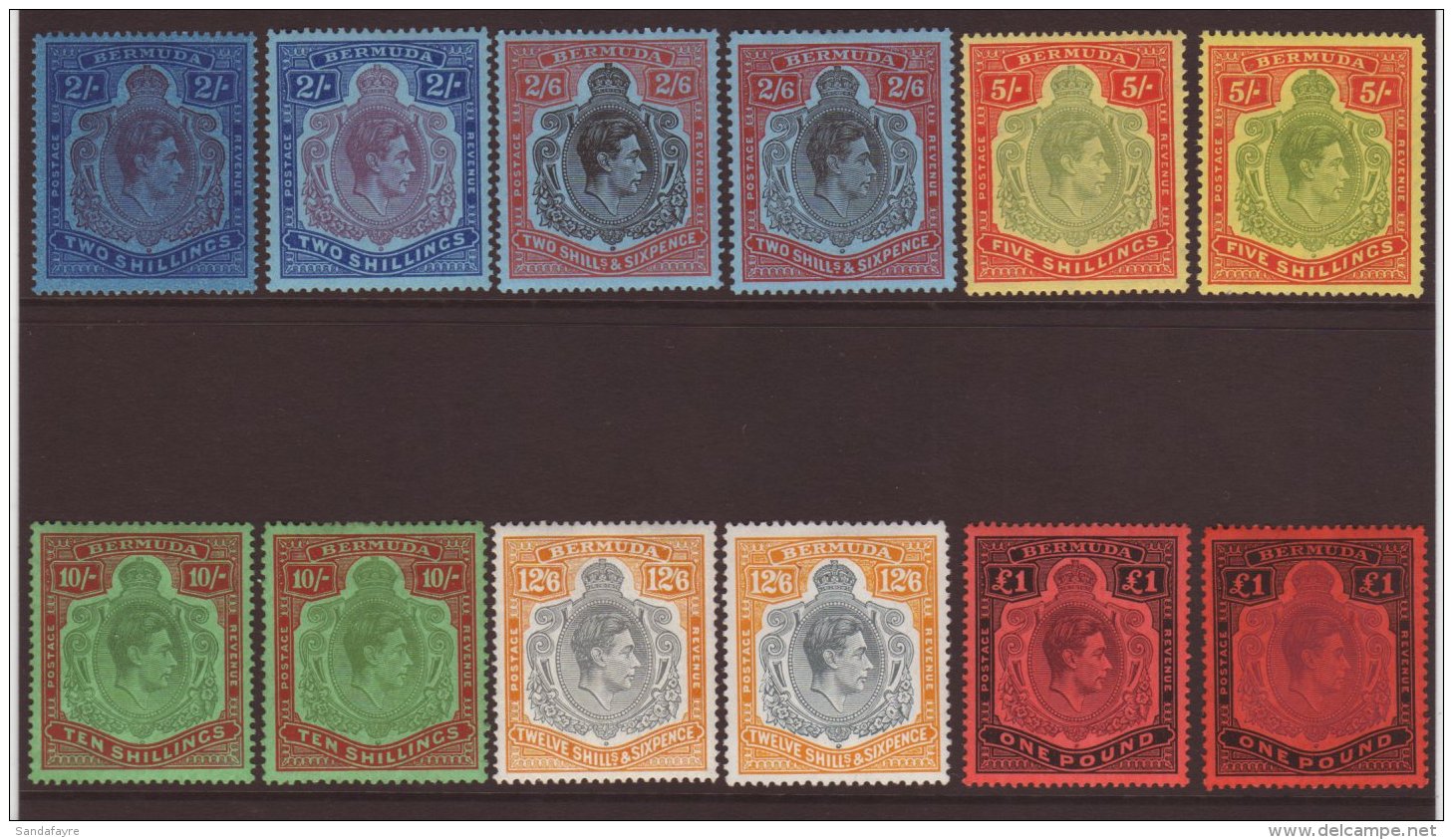 1938-53 Pictorials &amp; KGVI Key Types Complete Set With All Perf 13 And Perf 14 Variants, SG 110/21, Very Fine... - Bermuda