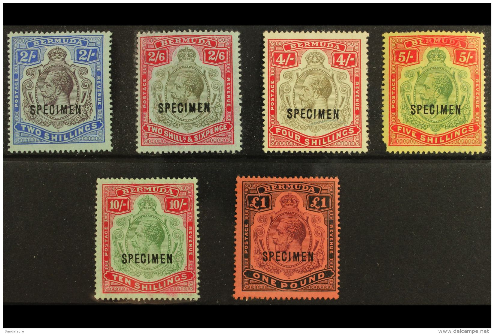 1918 - 22 Geo V Keytypes, Wmk MCA, 2s - &pound;1, Overprinted "Specimen", SG 51bs/5s, Fine To Very Fine Mint Part... - Bermuda