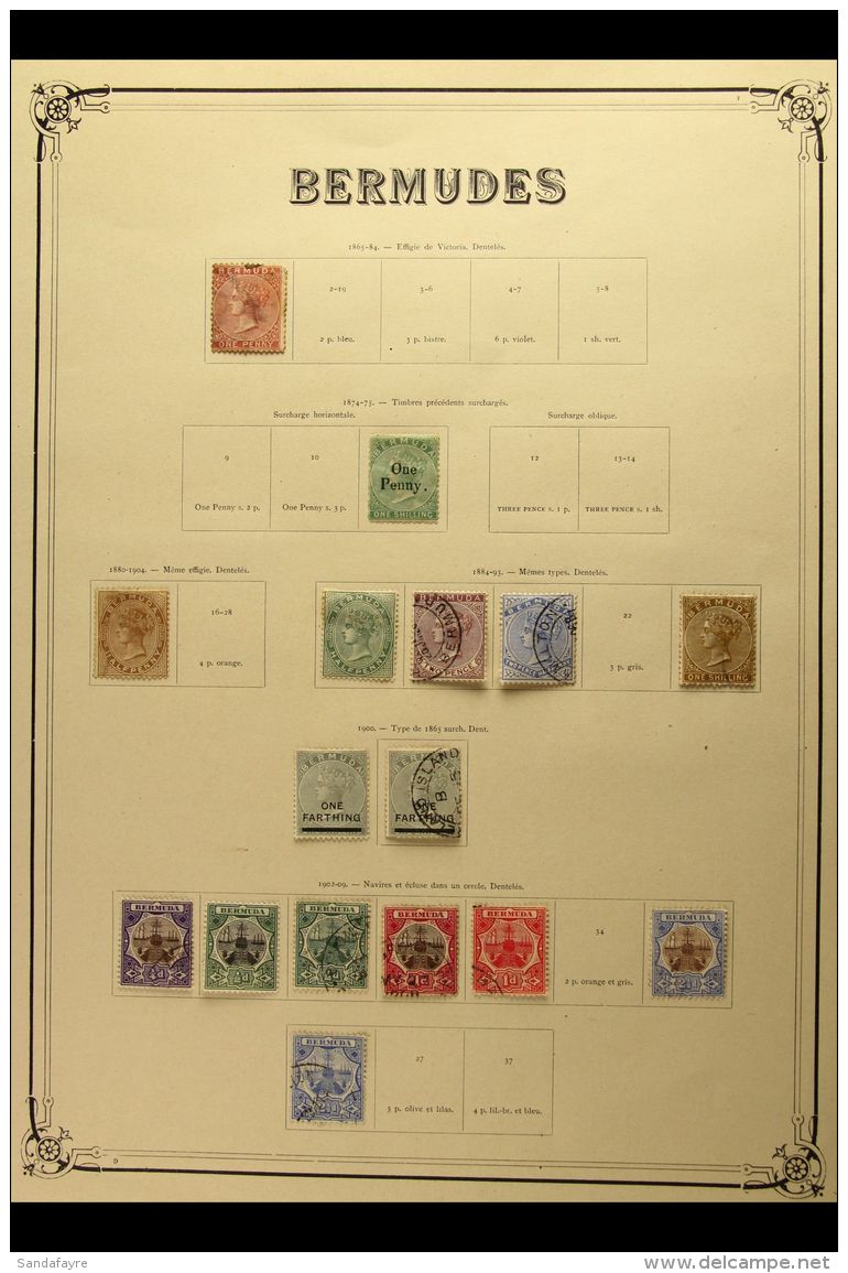 1865-1921 OLD TIME SELECTION Mint &amp; Used Ranges On Printed Pages. Includes 1875 1d On 1s Mint With Small... - Bermuda