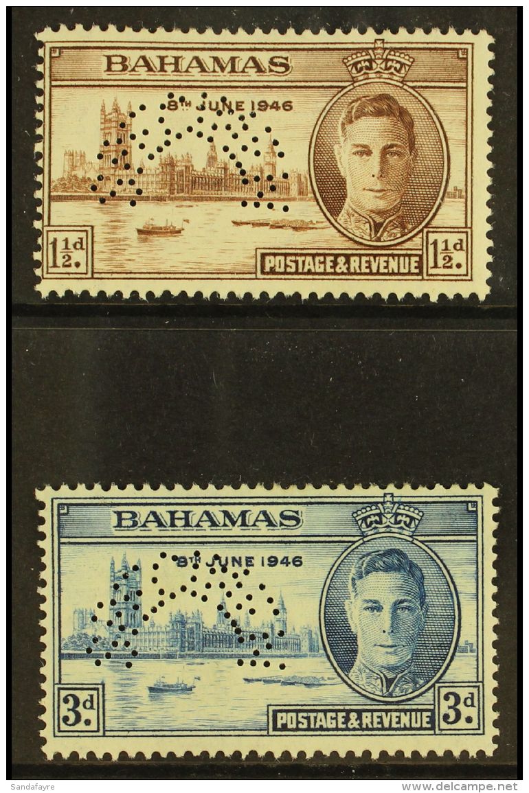 1946 Victory Pair, Perf "Specimen", SG 176s/7s, Fine Mint Og. (2 Stamps) For More Images, Please Visit... - Andere & Zonder Classificatie