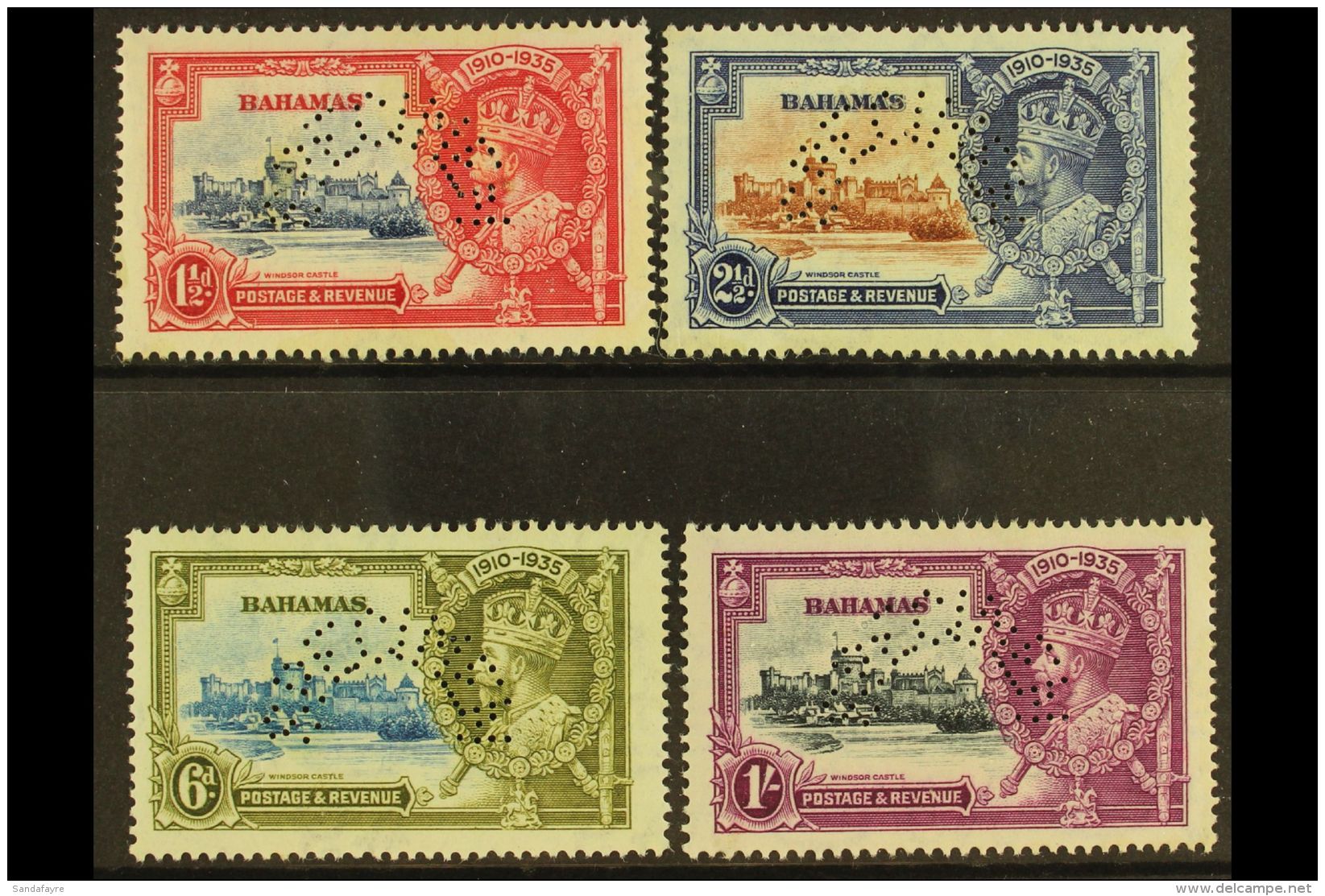 1935 Silver Jubilee Set Complete, Perforated "Specimen", SG 141s/4s, Fine Mint Part Og. (4 Stamps) For More... - Andere & Zonder Classificatie
