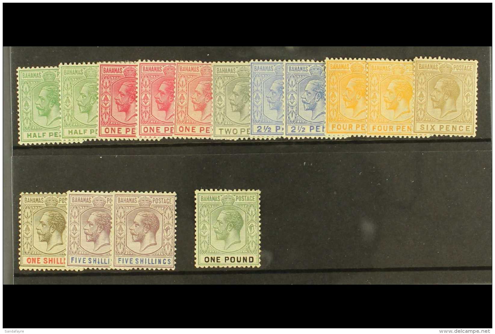 1912-19 Complete MCA Set SG 81/89, With Additional Shades Of &frac12;d, 1d (2), 2&frac12;d, 4d And 5s, Fine &amp;... - Sonstige & Ohne Zuordnung