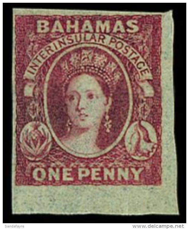 1859-60 1d Reddish Lake, The Medium To Thick Paper Remainder (see Footnote After SG 2), Fine Mint Lower Right... - Andere & Zonder Classificatie