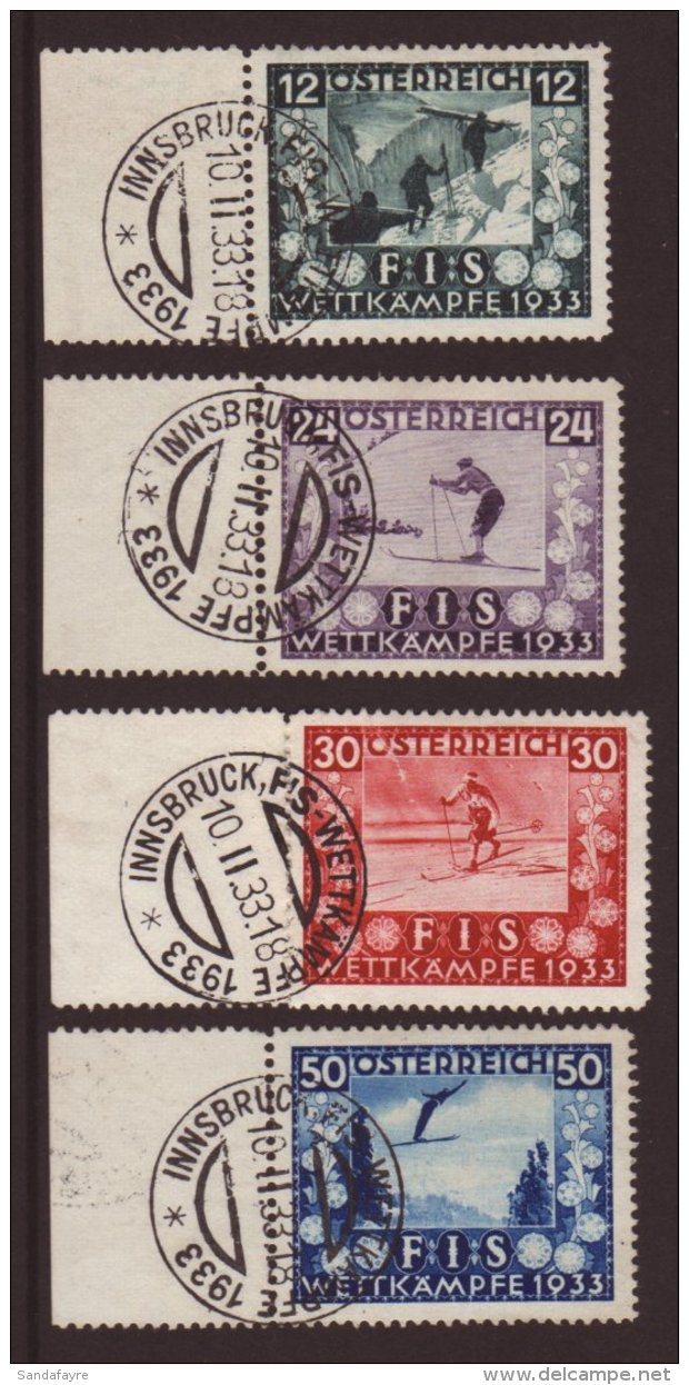 1933 Skiing Championships Complete Set, Mi 551/554, Fine Used With "FIS-Wettkampfe Innsbruck" Cancels, The 30s... - Sonstige & Ohne Zuordnung