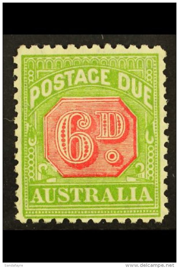 POSTAGE DUE 1931-36 6d Carmine And Yellow-green, Perf 11, SG D110, Very Fine Unused Without Gum, Lovely Fresh... - Andere & Zonder Classificatie