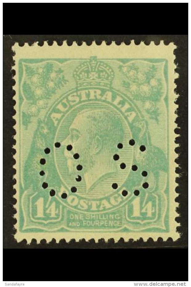 OFFICIAL 1918-23 1s4d Pale Blue Punctured "OS", SG O75, Lightly Hinged Mint. For More Images, Please Visit... - Andere & Zonder Classificatie