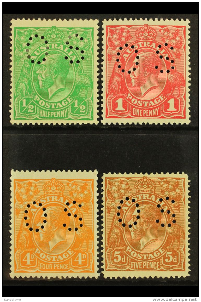 OFFICIAL 1914-21 KGV Heads Set Complete, SG O38/O42, Very Fine Mint (4 Stamps) For More Images, Please Visit... - Andere & Zonder Classificatie