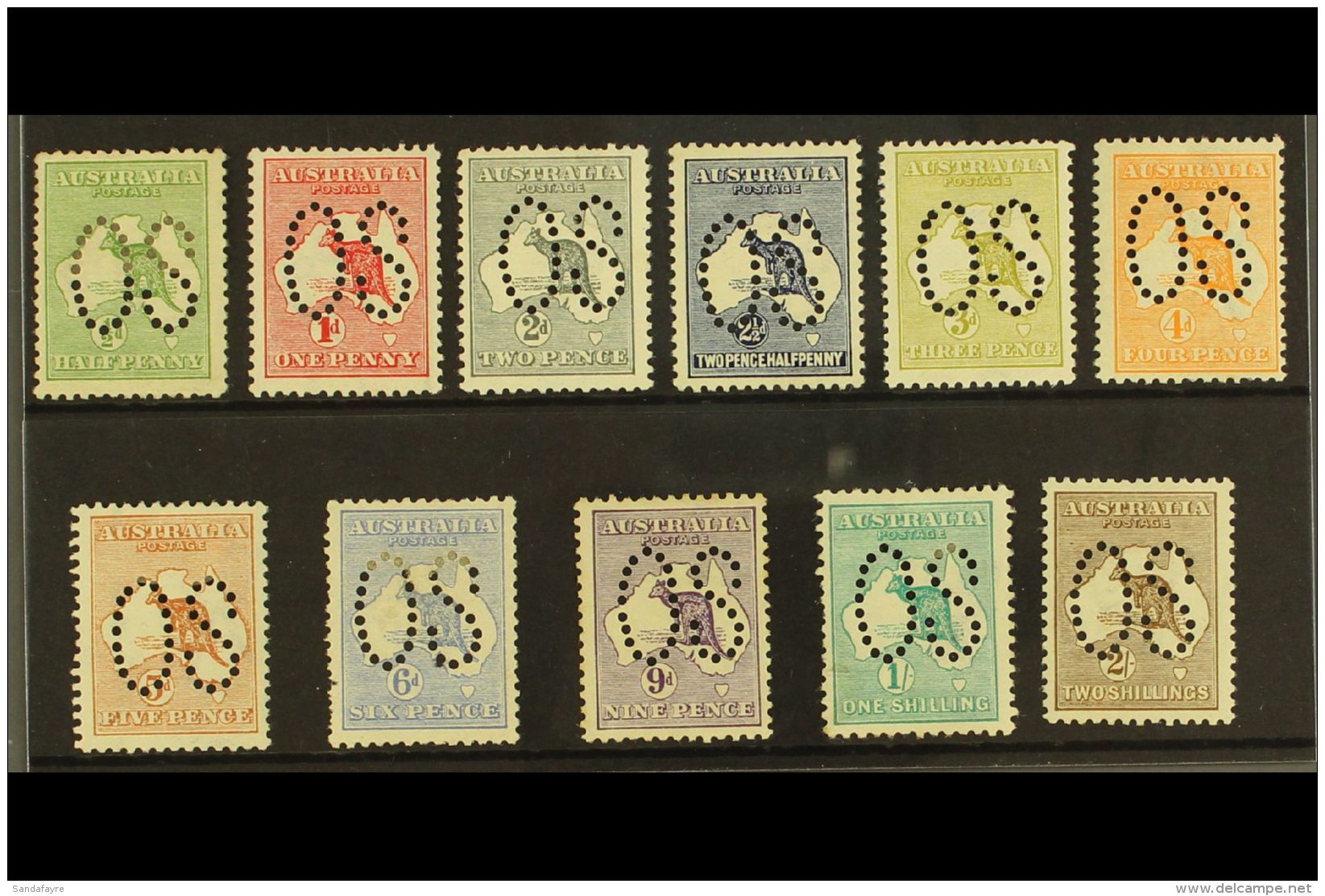 OFFICIAL 1913 Kangaroos Set Complete To 2s Punctured "OS", SG O1/O11, Fine Mint, Odd Minor Perf Fault But A Fresh... - Andere & Zonder Classificatie