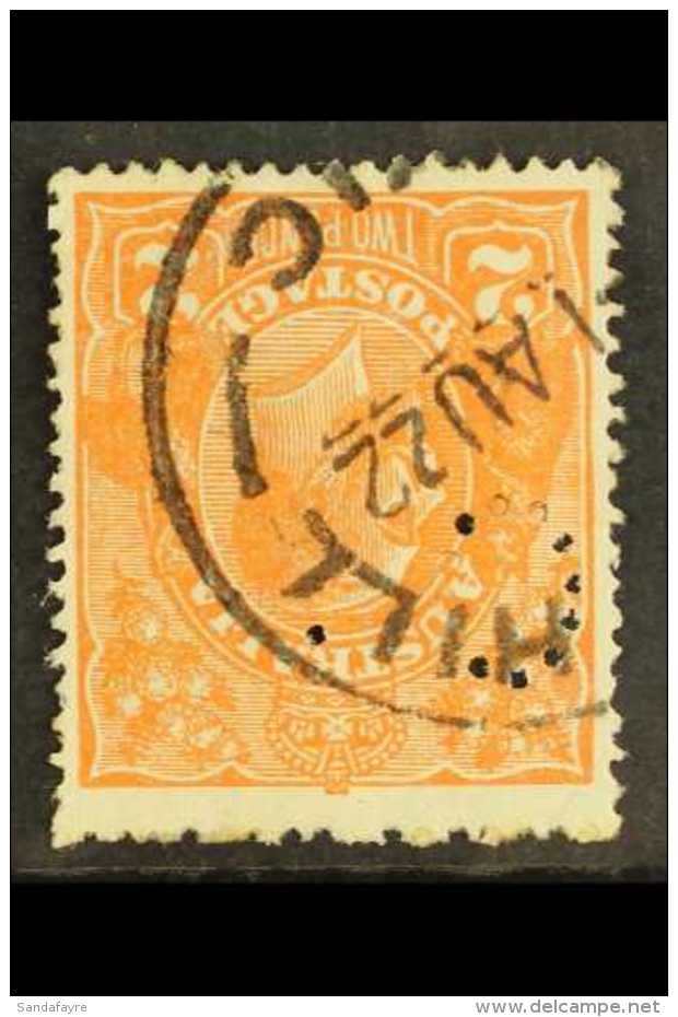 OFFICIAL 1918-23 2d Brown-orange Head "OS" Perfin With WATERMARK INVERTED Variety, SG O71w, Fine Used. For More... - Andere & Zonder Classificatie