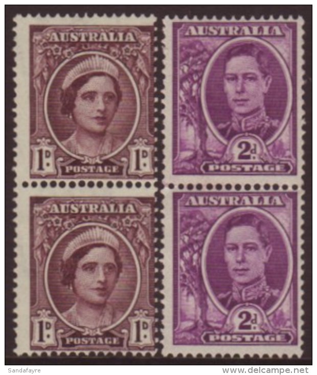 1942-50 1d And 2d Vertical Coil Pairs SG 203a &amp; 204a, Fine Never Hinged Mint. (4 Stamps) For More Images,... - Autres & Non Classés