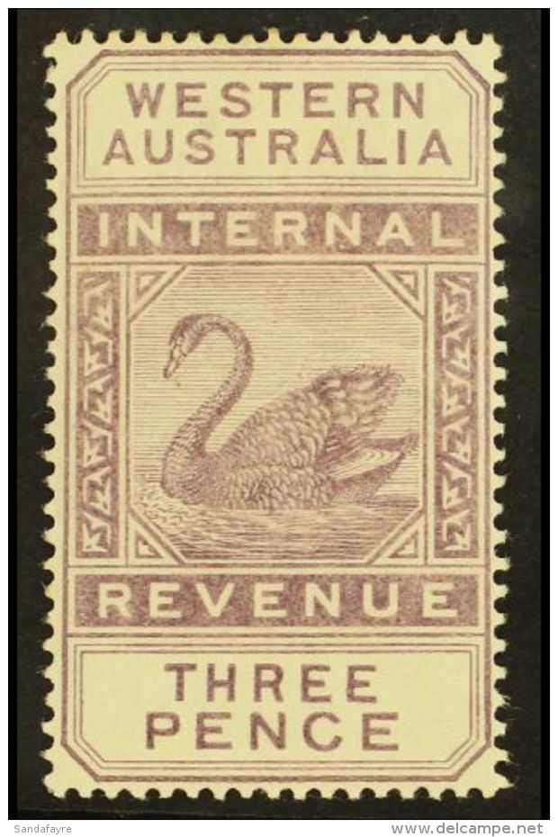 WESTERN AUSTRALIA Postal Fiscal 1913 3d Dull Purple, SG F13, Light Crease, Otherwise Fine Mint. For More Images,... - Sonstige & Ohne Zuordnung