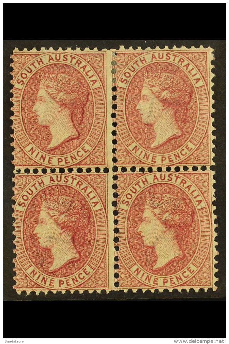 SOUTH AUSTRALIA 1876-00 9d Rose-lilac (large Holes), SG 124, Very Fine Mint BLOCK OF FOUR. For More Images, Please... - Andere & Zonder Classificatie