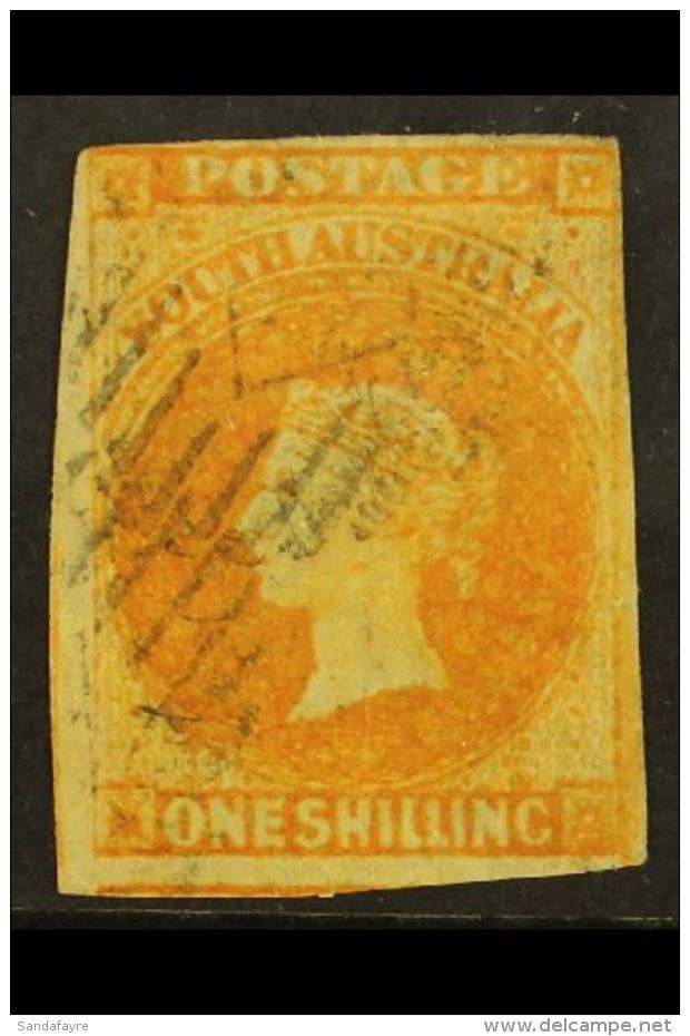 SOUTH AUSTRALIA 1856-58 1s Red-orange, SG 11, Used With 4 Close To Huge Margins, Lightly Cancelled With Fresh... - Sonstige & Ohne Zuordnung