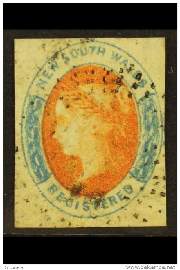 NEW SOUTH WALES 1856-59 "Registered" (6d) Orange And Prussian Blue On Soft Medium Yellowish Paper, SG 104, 4... - Sonstige & Ohne Zuordnung