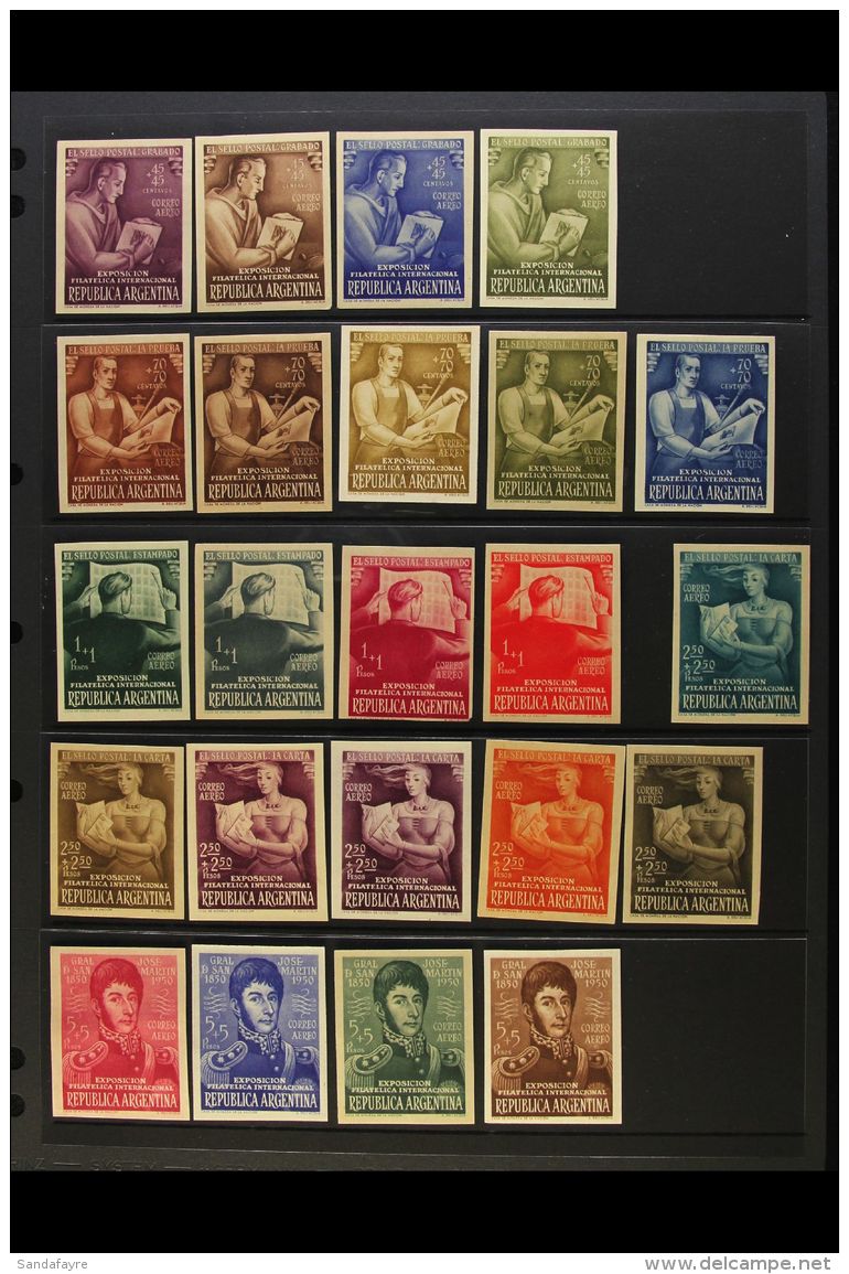 1950 PHILATELIC EXHIBITION IMPERFORATE COLOUR TRIALS Between 4 And 6 Colours Of Each Value, As Scott B12, CB1/5,... - Sonstige & Ohne Zuordnung