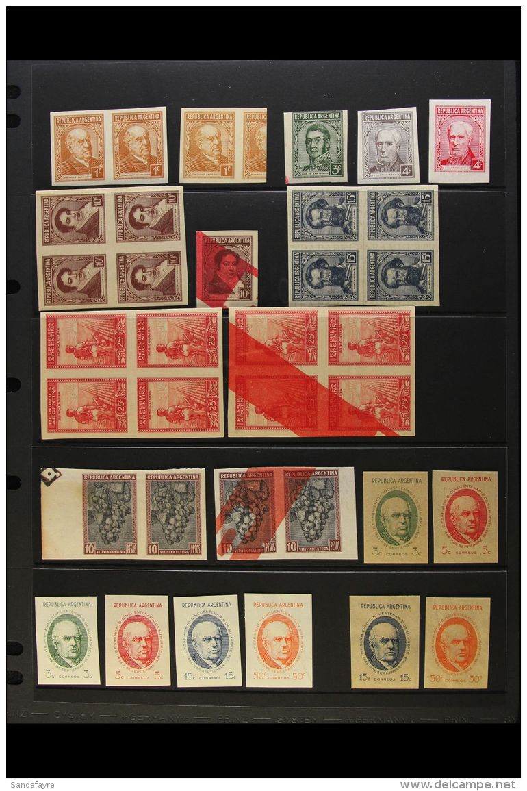 1935-55 COLOUR TRIALS COLLECTION Of IMPERFORATE TRIALS For Issues Between Scott 419/645, Many In Unissued Colours,... - Andere & Zonder Classificatie