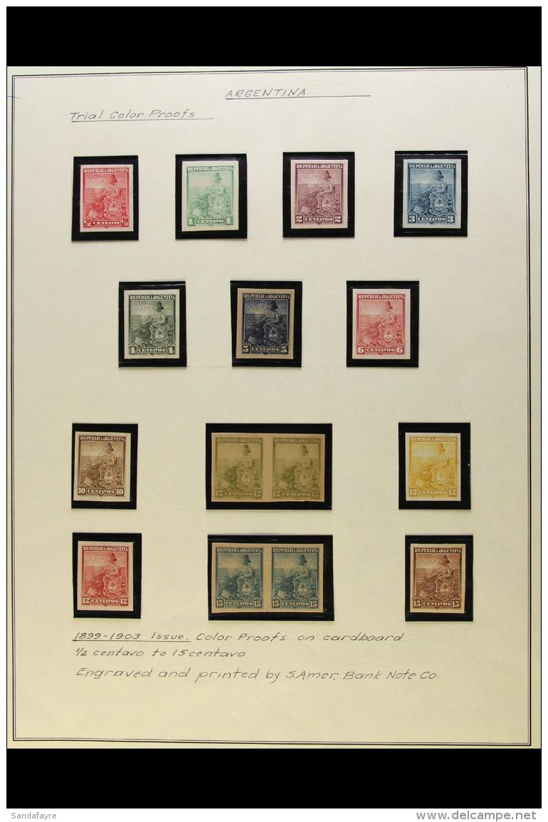 1899-1903 IMPERF PLATE PROOFS For The 'Liberty Seated' Issue, Comprising All Values To 20p Printed On Ungummed... - Autres & Non Classés