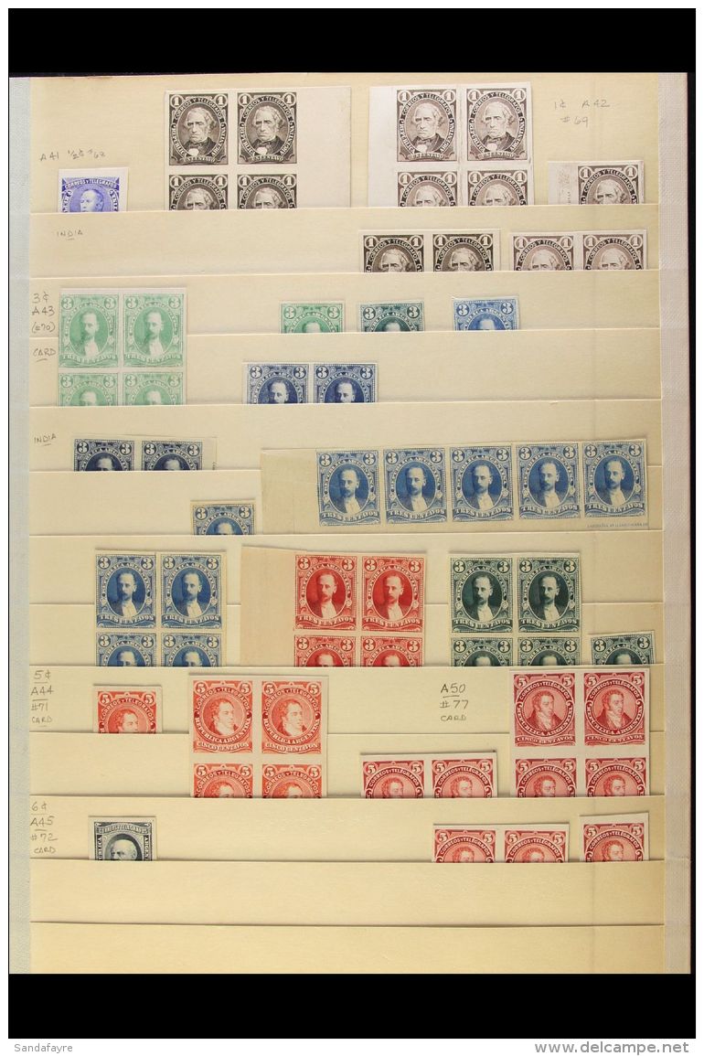 1888-9 COLOUR TRIALS &amp; PROOFS &frac12;c To 6c Value, We See Various Colours On Card, Several In Blocks Of 4,... - Sonstige & Ohne Zuordnung