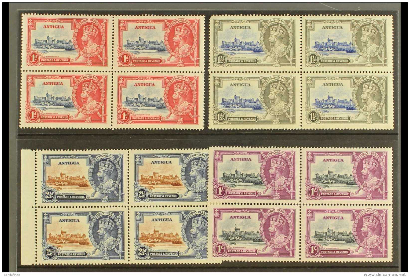 1935 Silver Jubilee Complete Set, SG 91/94, As Never Hinged Mint BLOCKS OF FOUR, Some Slightly Toned Gum, But The... - Sonstige & Ohne Zuordnung