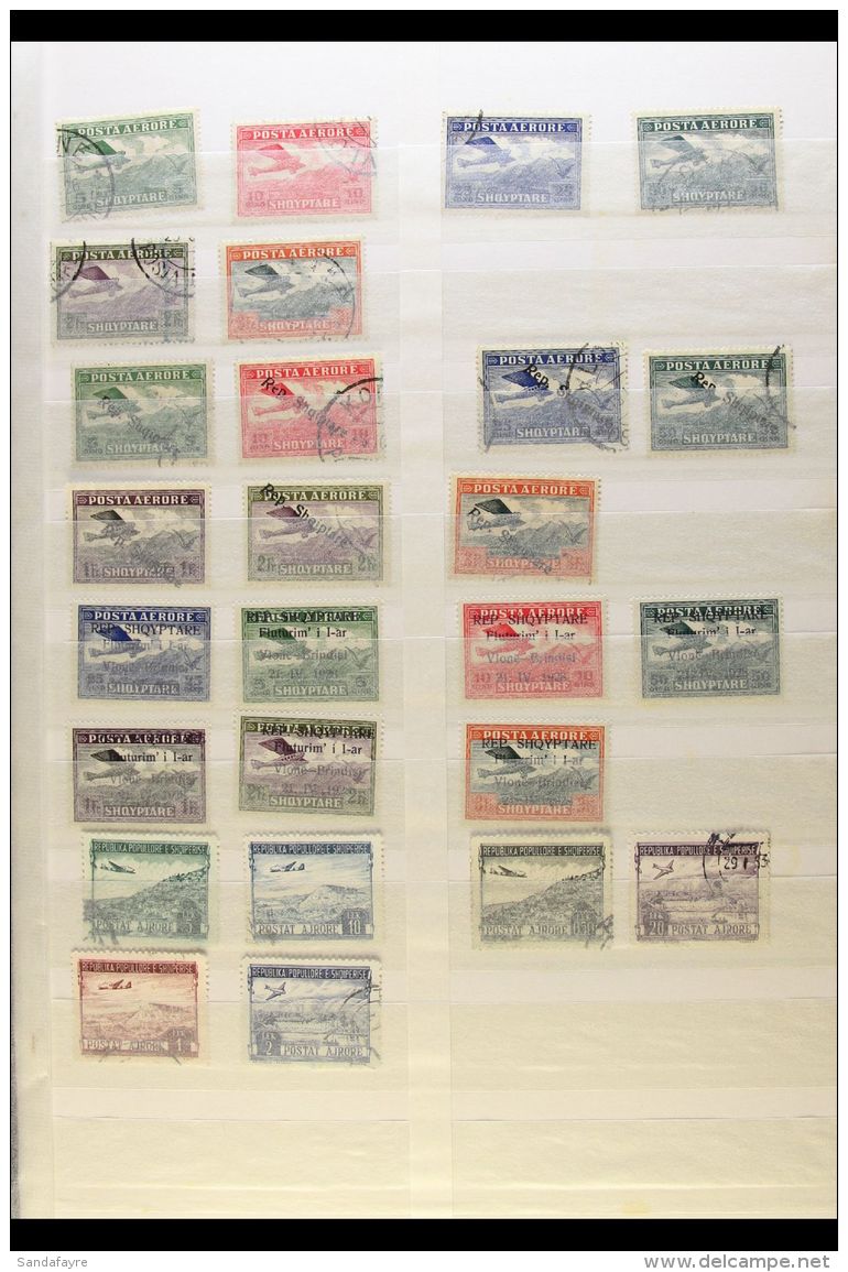 1925-50 AIR POST STAMPS Includes 1925 Set (less The 1fr) Fine Used, 1925 "Rep. Shqiptare" Overprints Complete Set... - Albanië