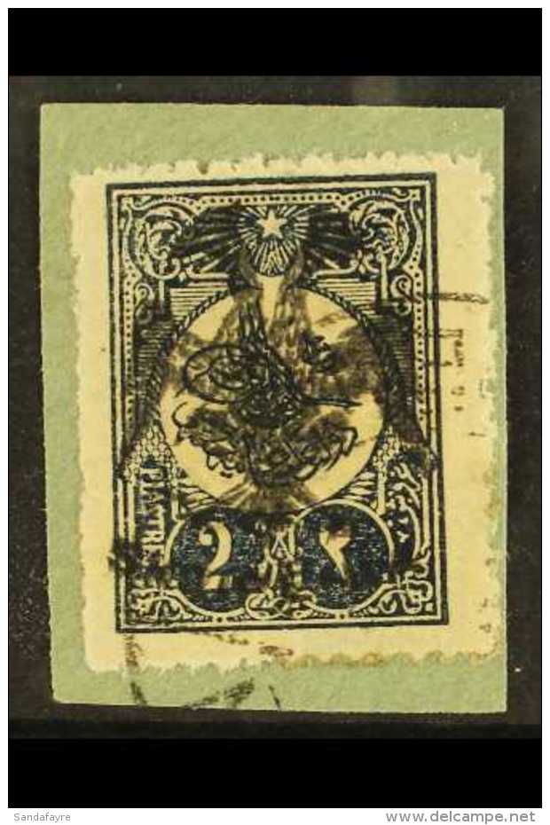 1913 2pi Blue- Black Plate 1, Michel 8, Superb Used On Piece. Signed Raybaudi.  For More Images, Please Visit... - Albanië