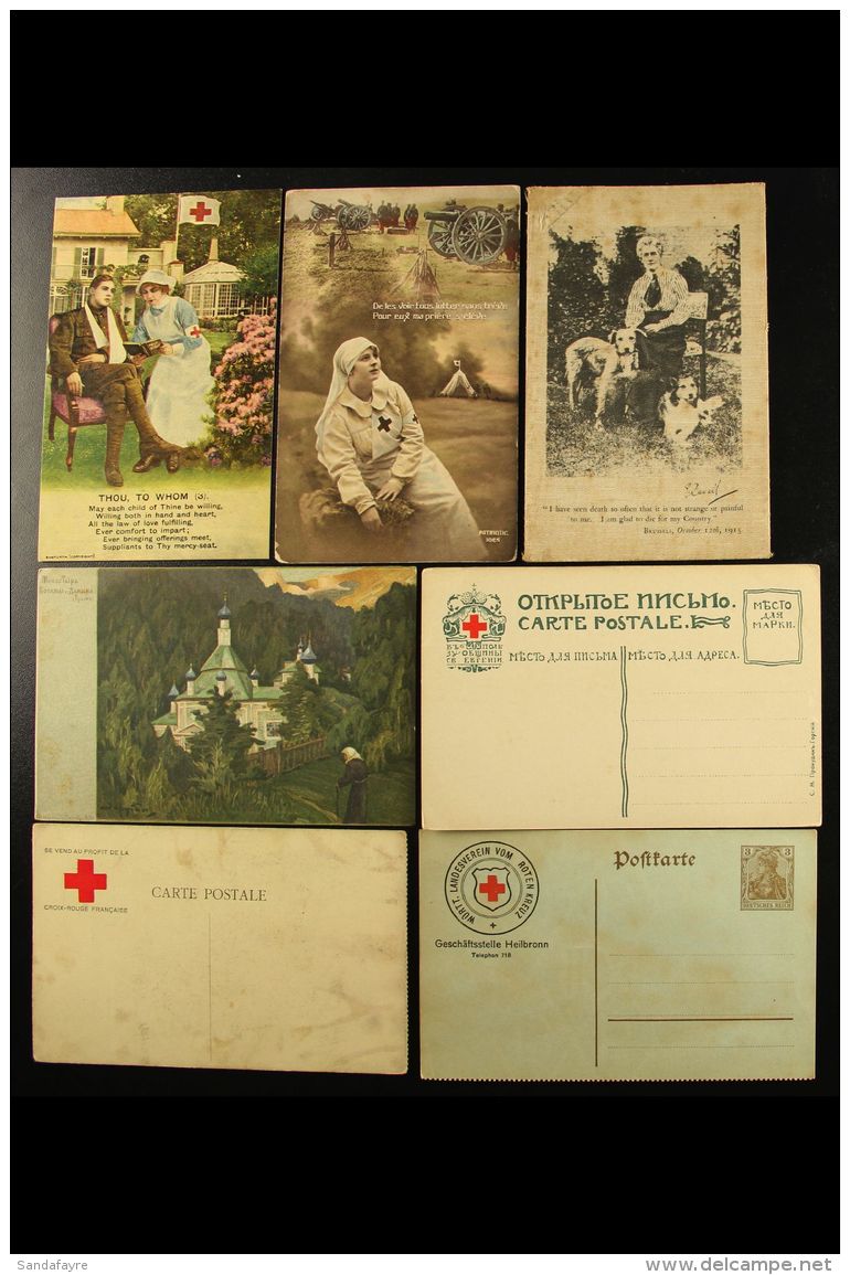 RED CROSS AND PATRIOTIC CARDS A WW1 Period To 1963 Collection Of Used And Unused Post Cards, Many Specially Red... - Ohne Zuordnung