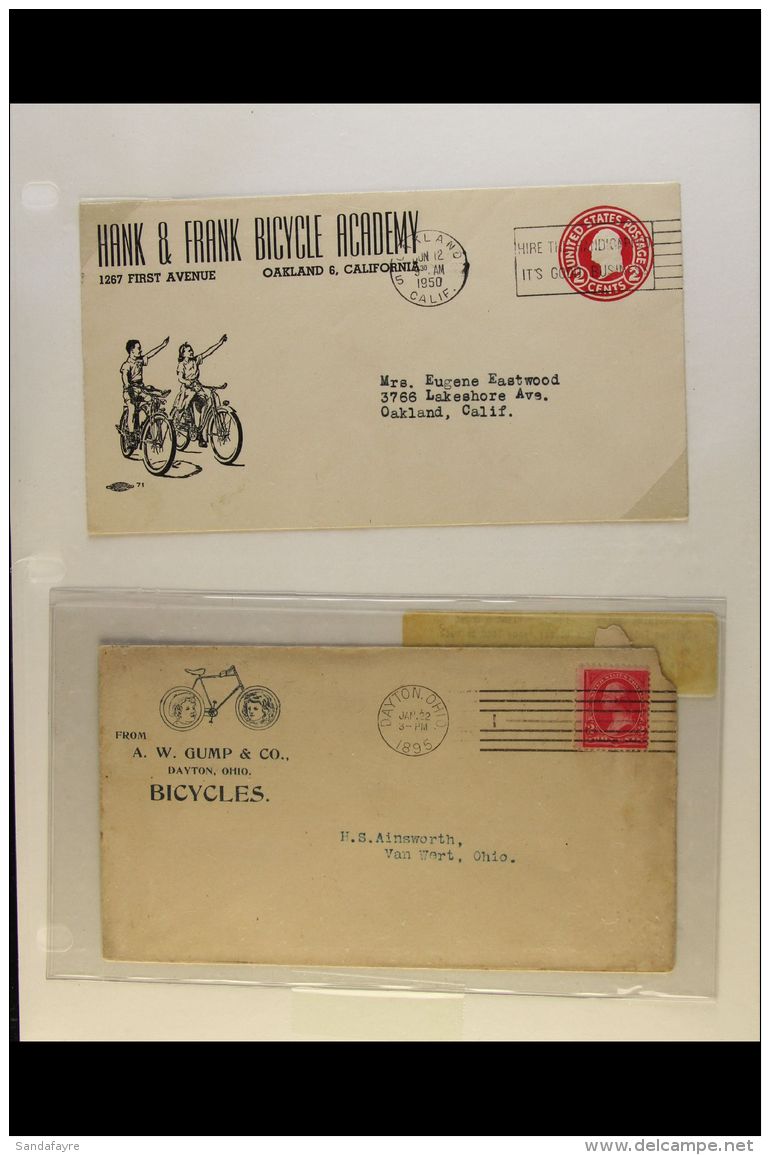 BICYCLES 1890s-1950s. An Interesting Selection Of Illustrated USA Covers &amp; Ephemera Featuring The Humble Pedal... - Zonder Classificatie