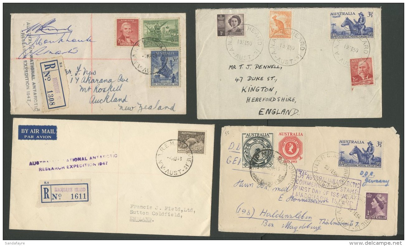 ANTARCTIC 1948-1956 Group Of 'commercial' Covers Bearing Various Stamps Of Australia Tied By "Mawson", "Macquarie... - Ohne Zuordnung