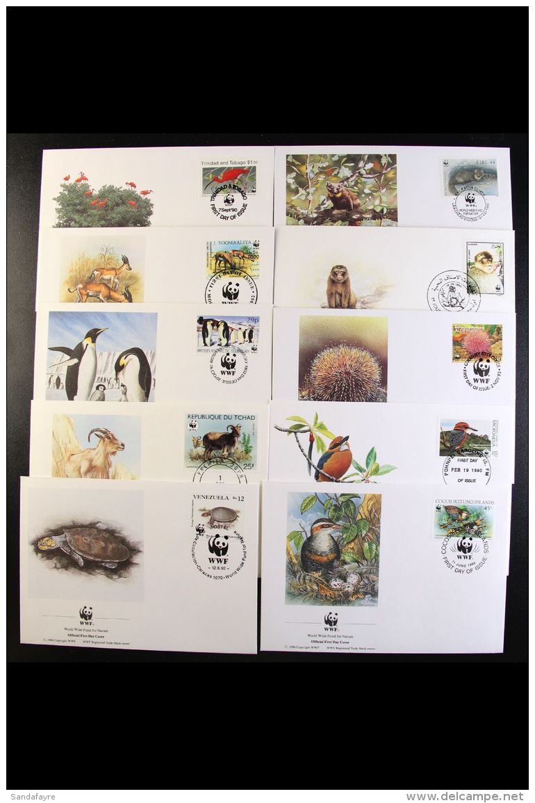 ANIMALS STAMPS ON MATCHING FIRST DAY COVERS A Box Of Attractive 1980's / 1990's WWF Illustrated FDC's, Each... - Zonder Classificatie