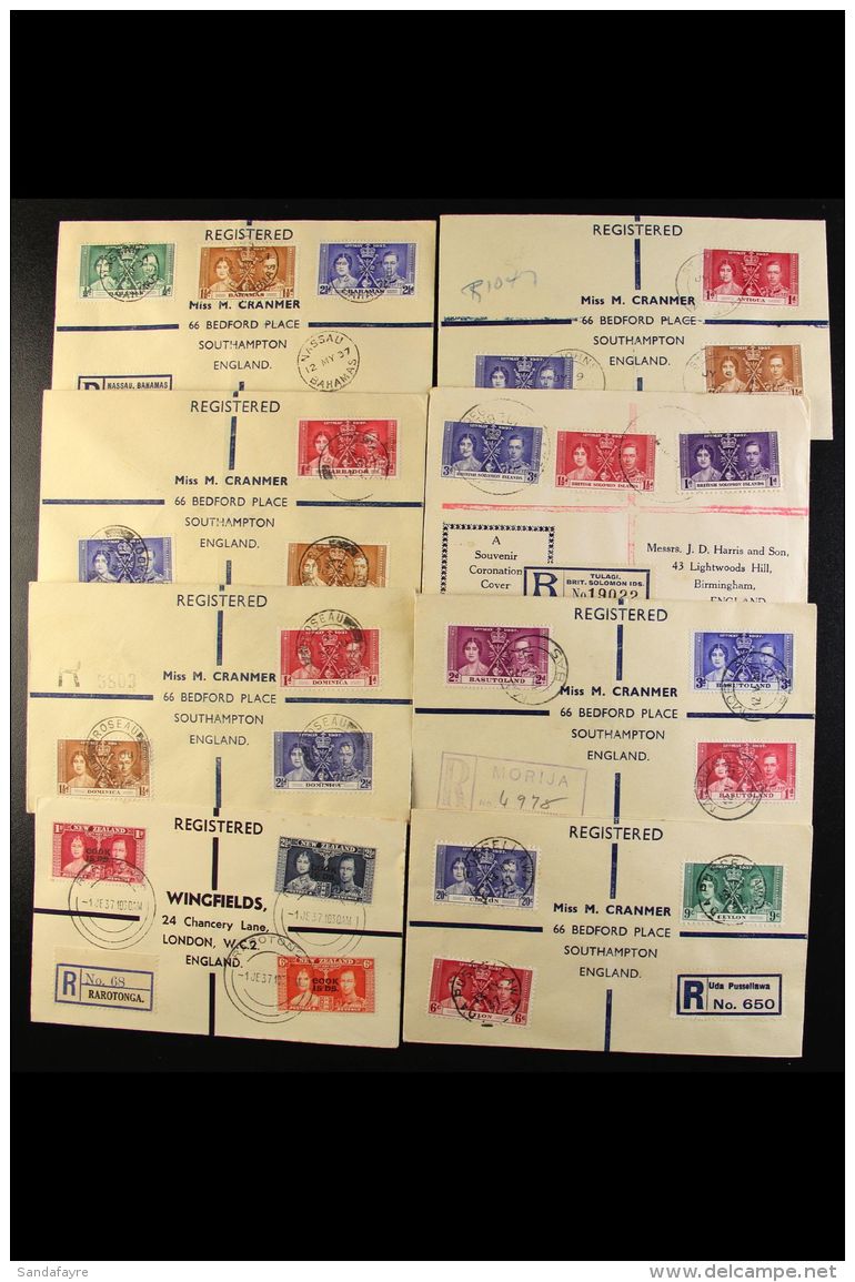 1937 CORONATION COVERS. British Commonwealth Mostly Complete Sets On Mainly Registered Covers, Many Are First Date... - Andere & Zonder Classificatie