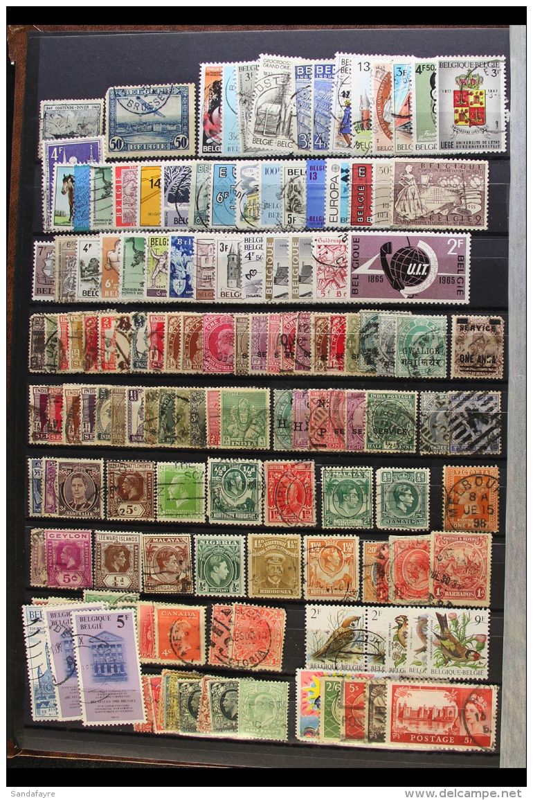 WORLD RANGES IN THICK STOCKBOOK. Chiefly 20th Century Mostly Used Stamps With Light Duplication In Places, Inc... - Andere & Zonder Classificatie