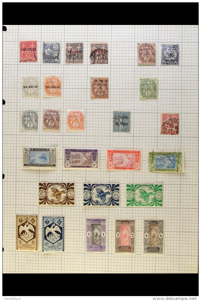 WORLD COLLECTION 19th Century To 1970's Mint And Used Mostly All Different Stamps On Leaves, Inc Austria, Belgium,... - Sonstige & Ohne Zuordnung