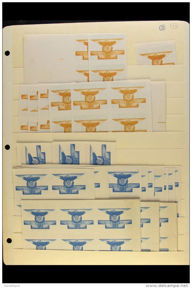 UNIVERSAL POSTAL UNION CROATIA 1949 EXILE ISSUES - Massive Accumulation Of IMPERF PROOFS Mostly In Blocks Of 4... - Autres & Non Classés