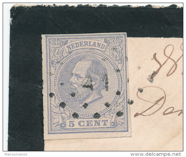 612/24 - NETHERLANDS Cover GORINCHEM 1875 ( Points 41 ) To NIJMEGEN - Stamp Cut With Scissors - Lettres & Documents