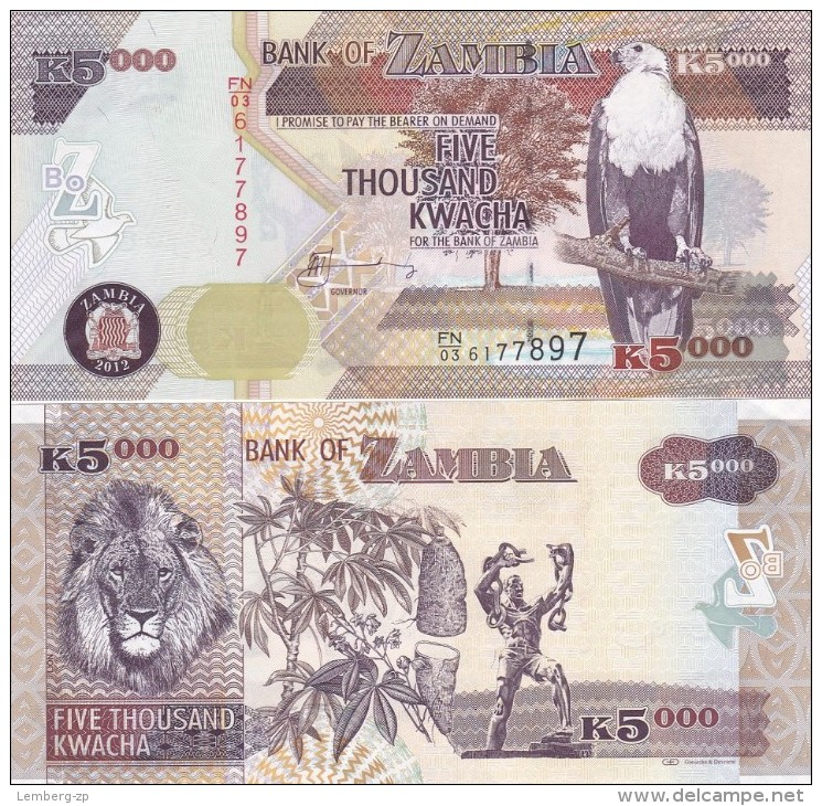 Zambia - 5000 Kwacha 2012 UNC Lemberg-Zp - Zambia