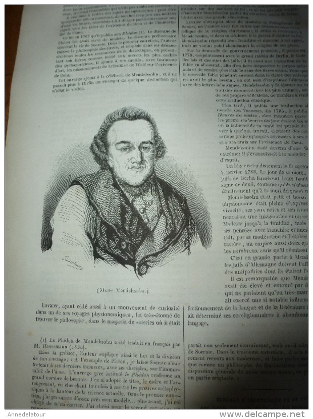 1847 MP :Soldat En Abyssinie; La Corniche,route De Nice à Gènes ; Moïse Mendelssohn; Etc - 1800 - 1849