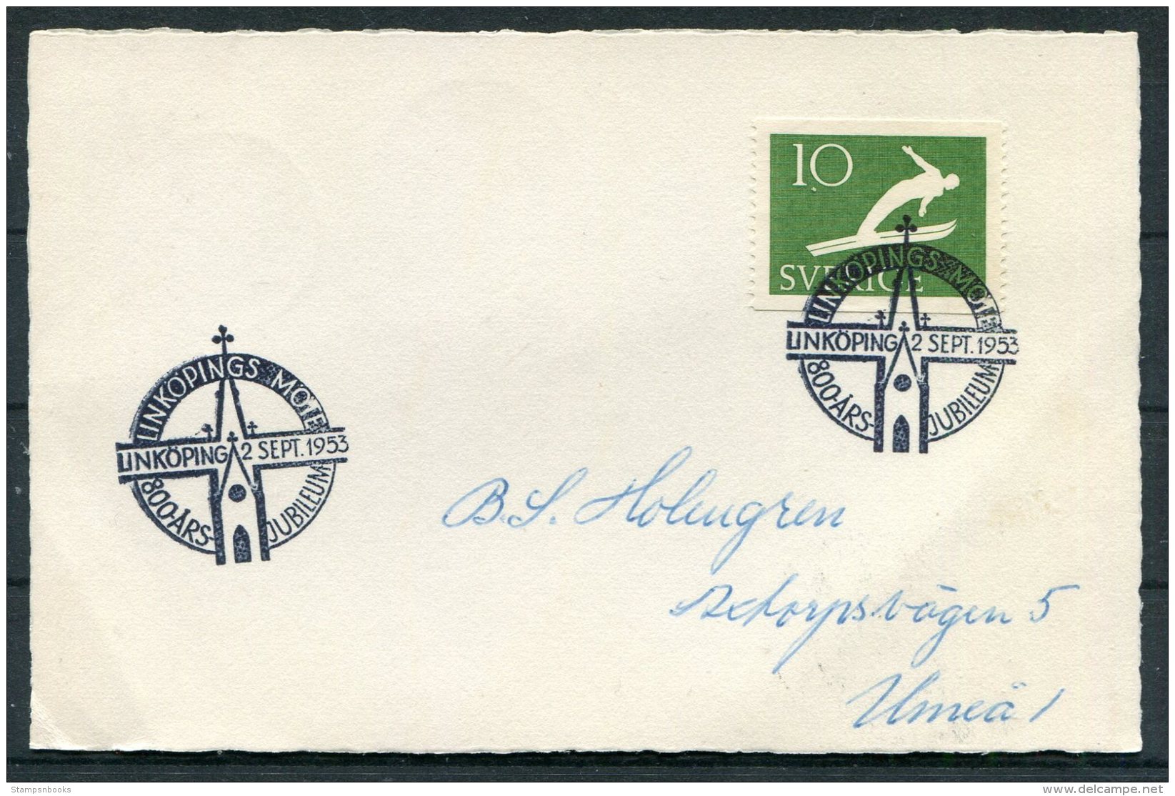 1953 Sweden Linkopings 800 Year Juiblee Cover - Briefe U. Dokumente