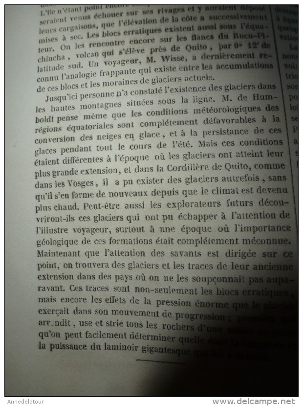 1847 MP :Glacier De Cerro Da Tolosa (Chili);Arc De Triomphe Du Trône;La Porte Saint-Denis; Chypre ; Etc - 1800 - 1849