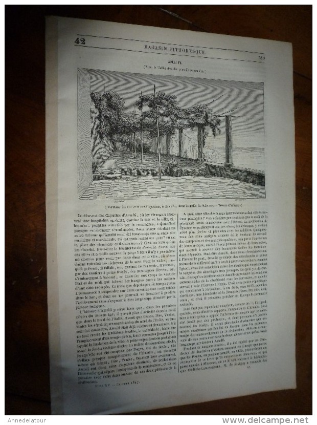 1847 MP :Au Couvent Des Capucins à Amalfi (Salerne);Sarah Martin;Tour D'Odre à Boulogne-sur-Mer;Hièroglyphes; Etc - 1800 - 1849