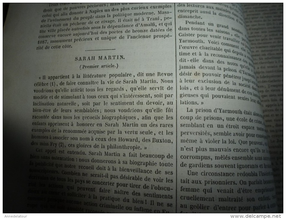 1847 MP :Au Couvent Des Capucins à Amalfi (Salerne);Sarah Martin;Tour D'Odre à Boulogne-sur-Mer;Hièroglyphes; Etc - 1800 - 1849