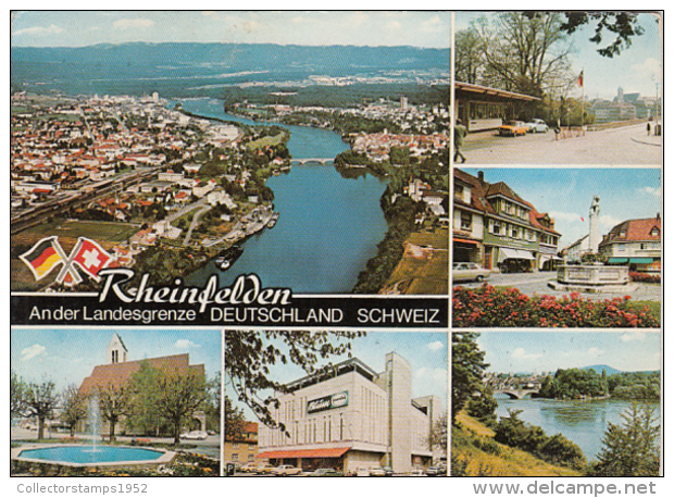 47124- RHEINFELDEN- GERMAN-SWISS BORDER, PANORAMA, STREET VIEWS, CHURCH, SQUARE, CAR - Rheinfelden