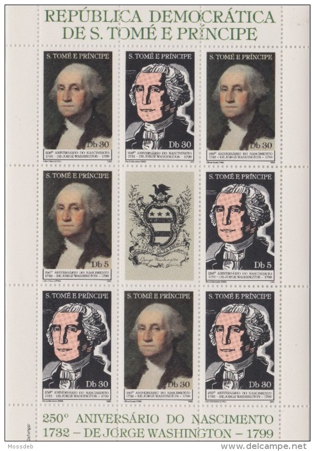 SÃO TOMÉ E PRINCIPE 1982  250 YEARS OF GEORGE WASHINGTON BIRTH 1732 - 1799 - George Washington