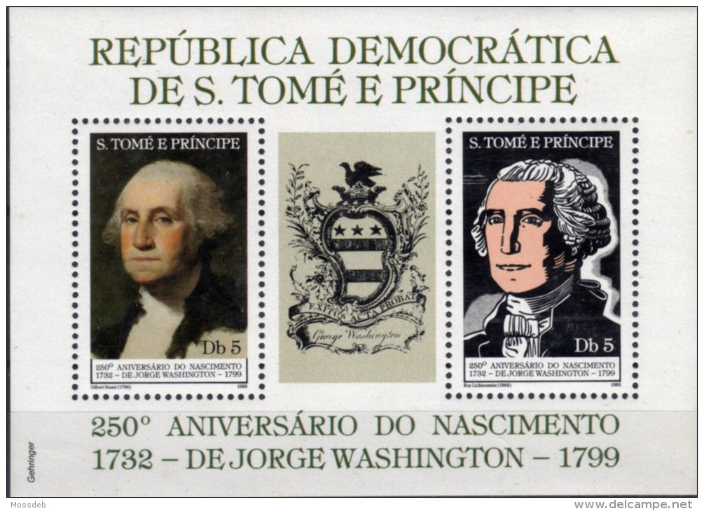 SÃO TOMÉ E PRINCIPE 1982  250 YEARS OF GEORGE WASHINGTON BIRTH 1732 - 1799 - George Washington