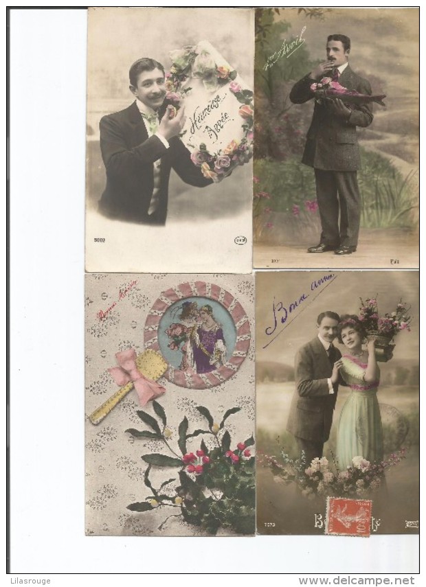 Lot  17 Cartes    Couple Et Hommes Seuls - 5 - 99 Postcards