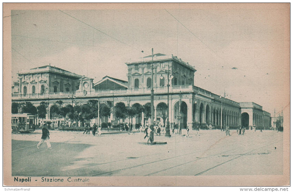 AK Neapel Napoli Stazione Centrale Bahnhof Gare Railway Station Estacion Tram Tramway Strassenbahn Campania Italia - Napoli (Naples)