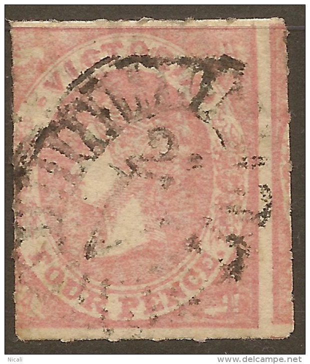 VICTORIA 1858 4d Dull Rose-red QV Roulette SG 71 U #VI616 - Oblitérés