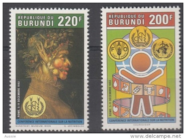 Burundi 1992 OCBn° 1004-1005 *** MNH  Cote 18,50 Euro  FAO & OMS - Nuevos